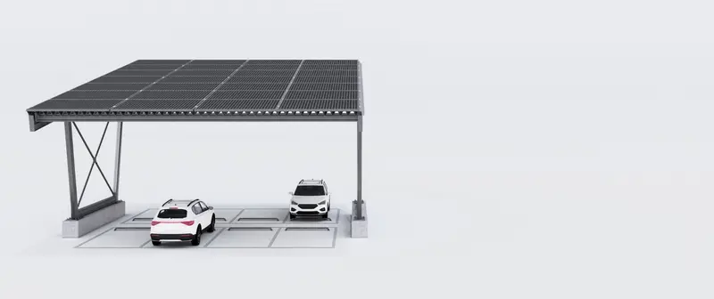 Ebene für die Solarmodule mit Modulfeldern